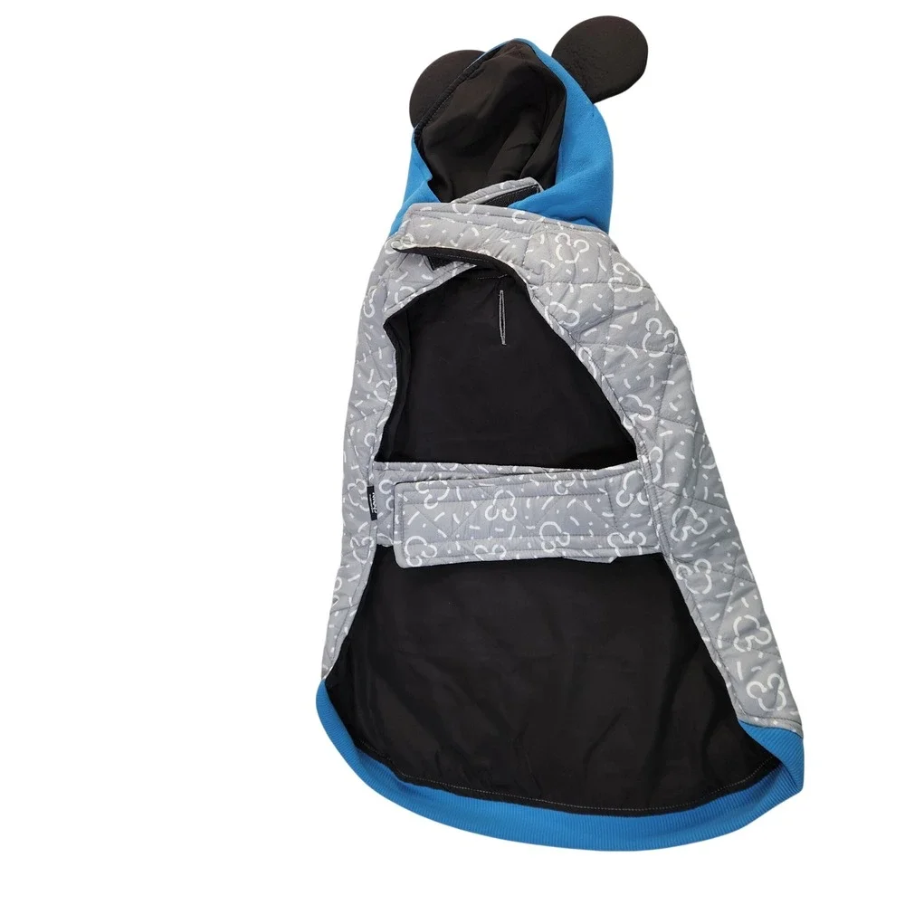 Disney Chewy Mickey Mouse Pet‎ Puffer Coat Gray Blue XL Dog Jacket SKU 264611